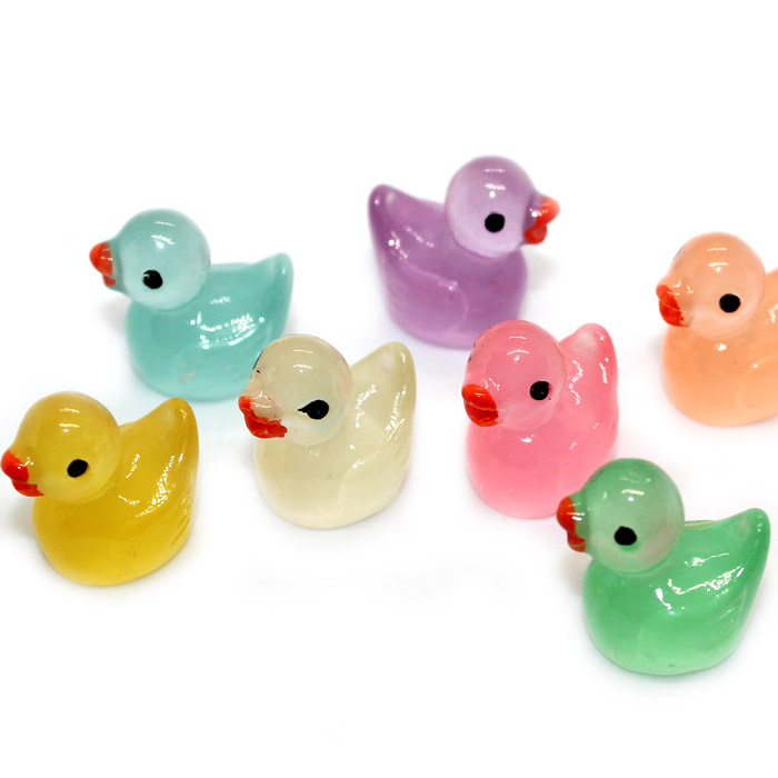 Glow in the dark duck charms for slime