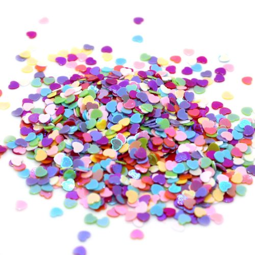 Colourful hearts glitter