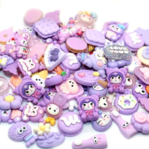 Mixed cream and brown slime charms bulk 30pc