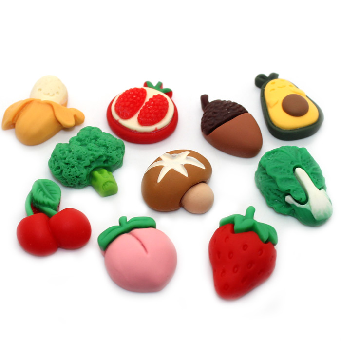 Fruit and veggie charms for slime