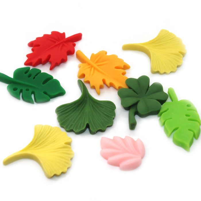 Leaf charms for slime 5pc