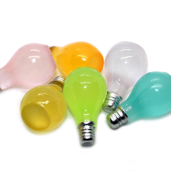 Glow in the dark light bulb charms