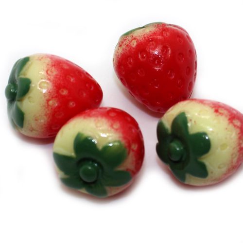 Whole strawberry charms for slime