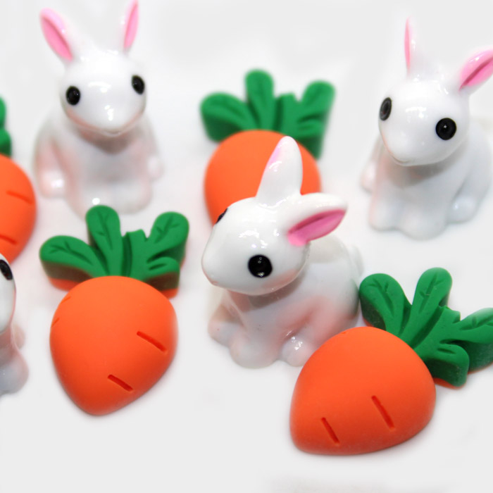 Carrot and bunny charms