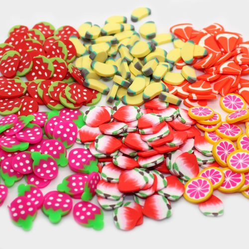 Single large fruit fimo slices