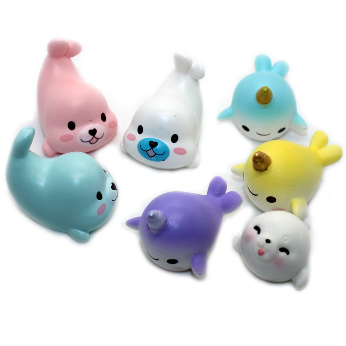 Narwhal and seal charms for slime