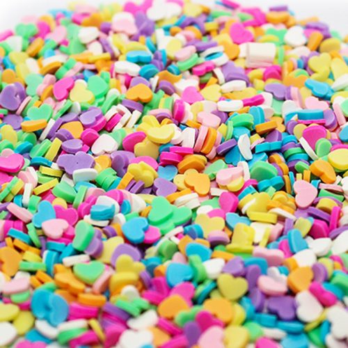 Mini colourful heart sprinkles for slime