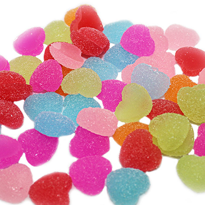 Sugar candy heart charms for slime