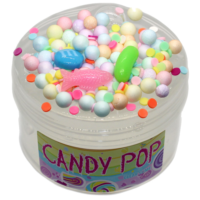 Candy pop clear glitter slime
