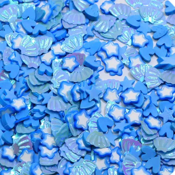 Blue seashell glitter spinkle mix