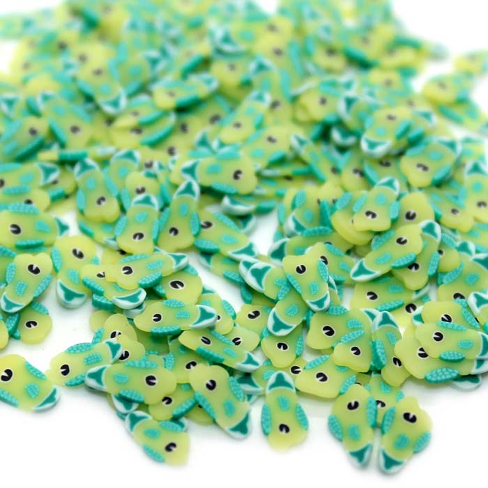 Green fish fimo slices for slime