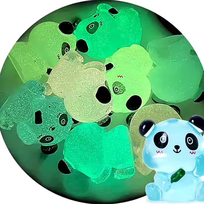 Glow in the dark large Panda charms