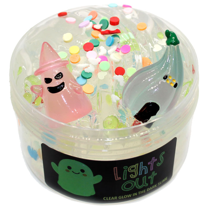 Lights out glow in the dark clear slime