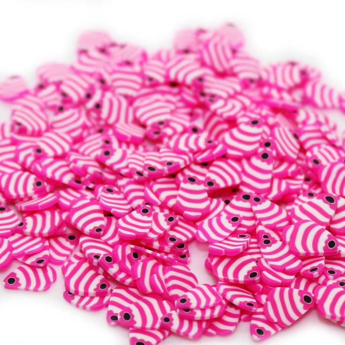 Pink fish fimo slices for slime